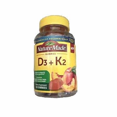 Nature Made Vitamin D3 K2 Gummies, Vitamin D3 5000 IU per serving, Bone, Teeth,