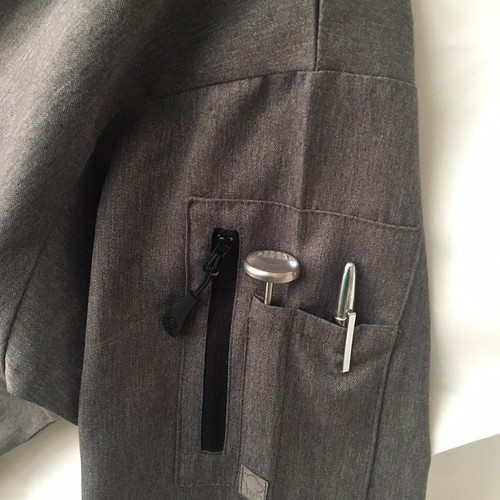 Happy Chef Womens Professional Chefs Shirt Size XL Gray Style #322 P1-21