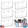 Suzile 6 Pack Wall Mount Organizer Acrylic File Holder Adhesive Cabinet Door Organizer Wall Mounted Storage Box for Office Kitchen Bathroom Bedroom Garage Craft Room Collection(Big)