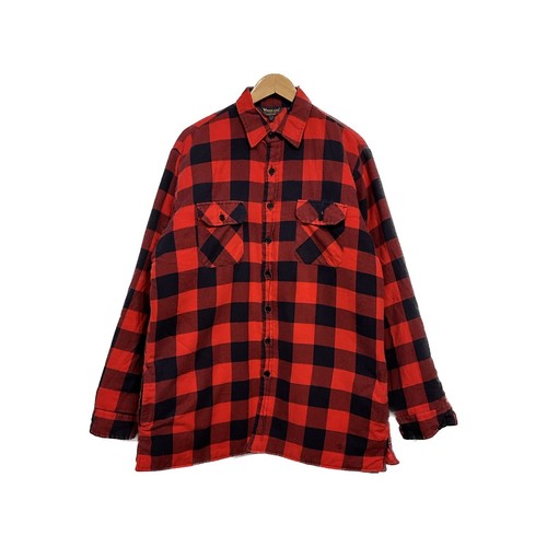 Woodland Shirt - Red Buffalo Check Flannel X-Large Quilted Jacket