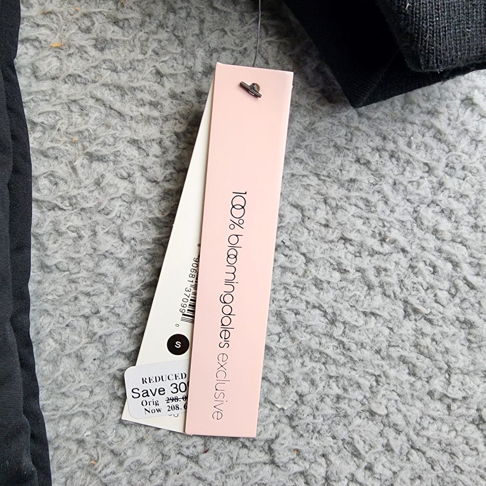 AQUA Long Hooded Puffer Coat Women's Small Black Fixed Drawstring Snap Closure - Picture 8 of 12