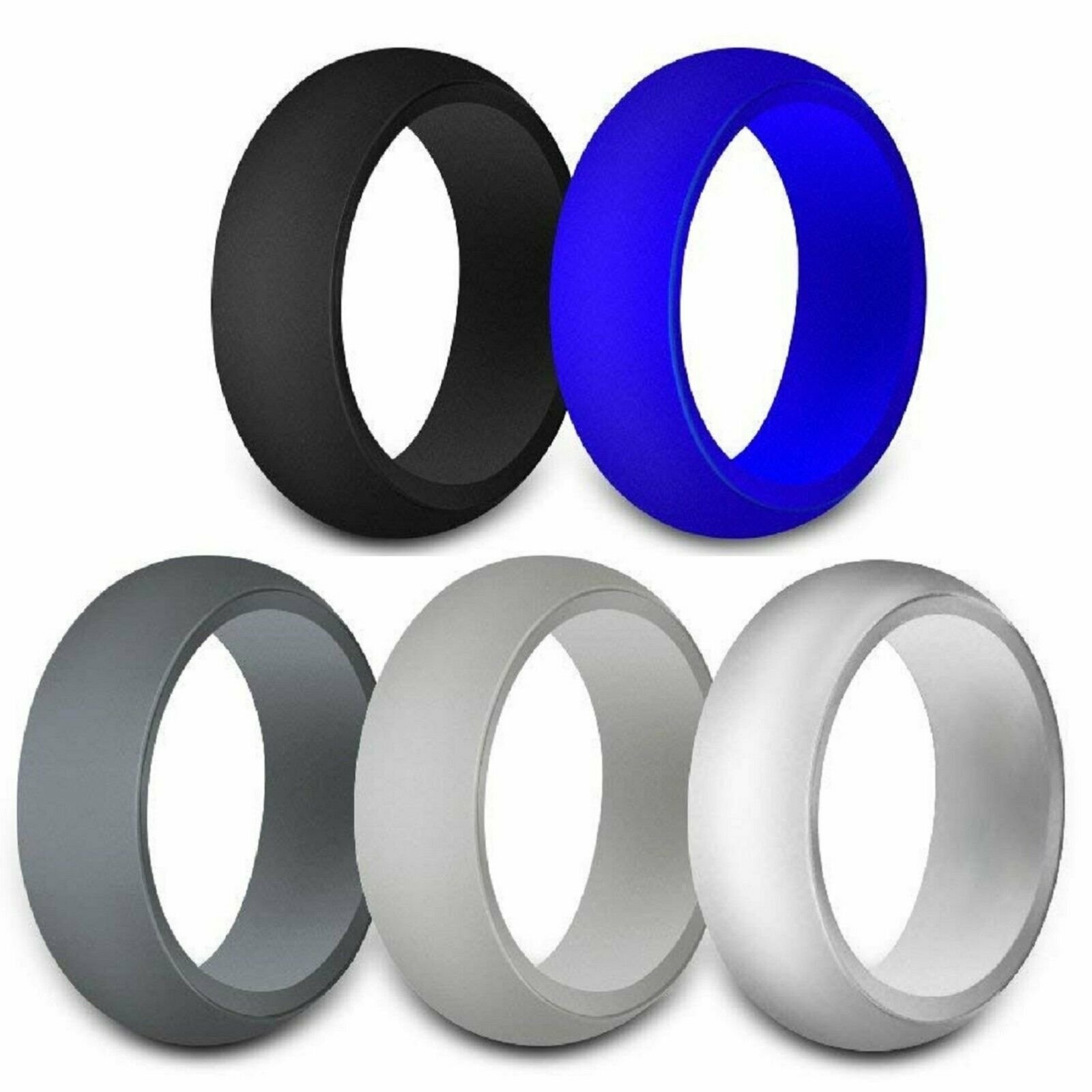 Medical Silicone Finger Ring Flexiable Rubber Wedding Rings Bands For Men  Women