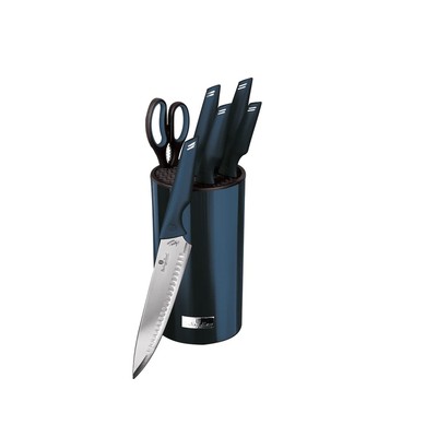 With Block, 7 Piece Knives Set For Kitchen, ...