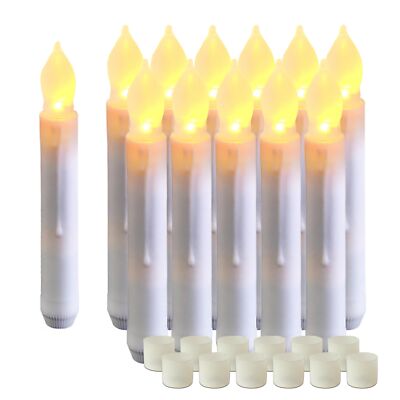 12Pack LED Taper Candles Flameless Warm White Flickering for Home Decor