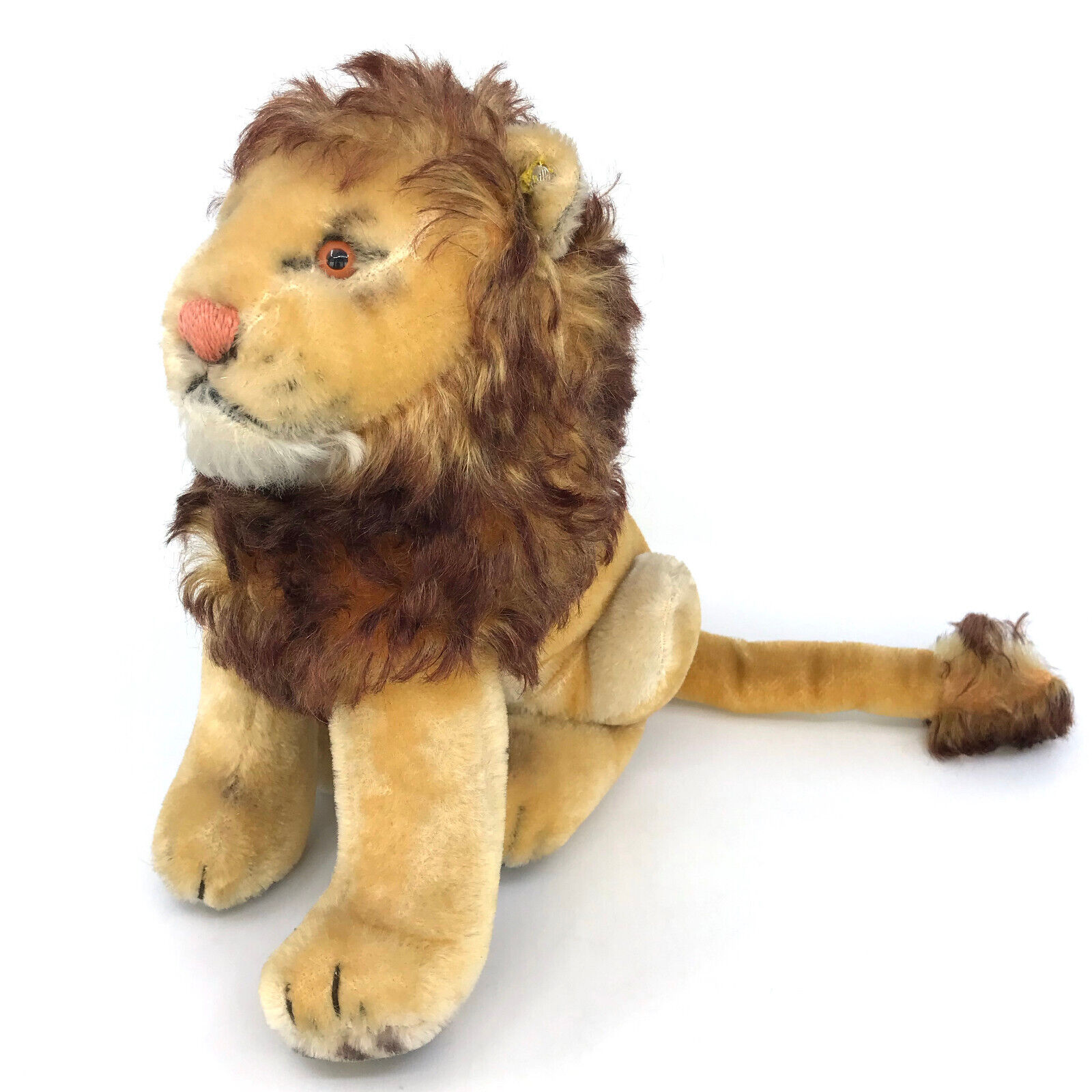 Steiff Leo Lion sitting Mohair Plush 22cm 9in ID Button Steiff Leo Lion sitting Mohair Plush 22cm 9in ID Button
