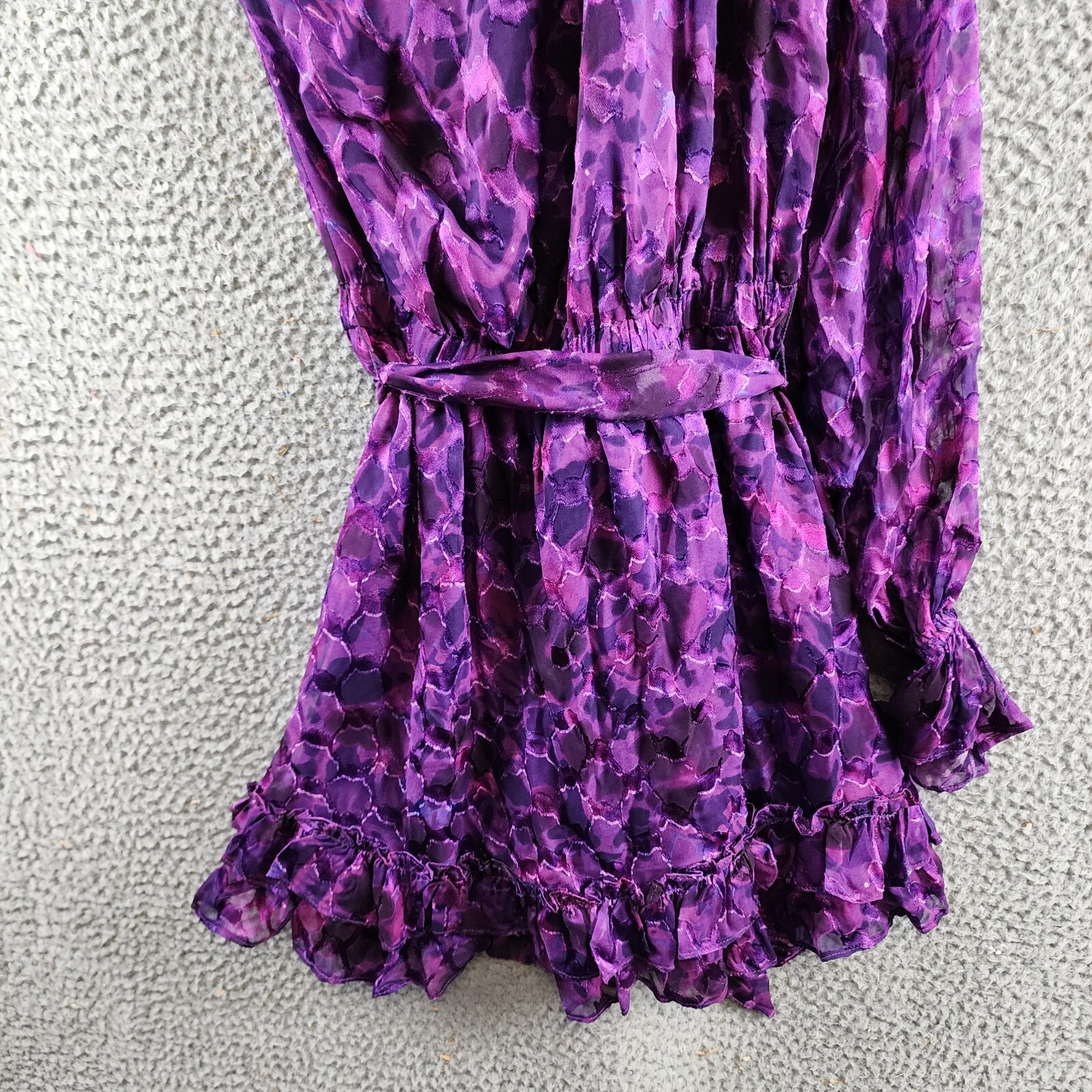 Ramy Brook Michelle Silk Blend Asymmetric Tie-Waist Minidress Women's 00 Purple - Picture 3 of 14
