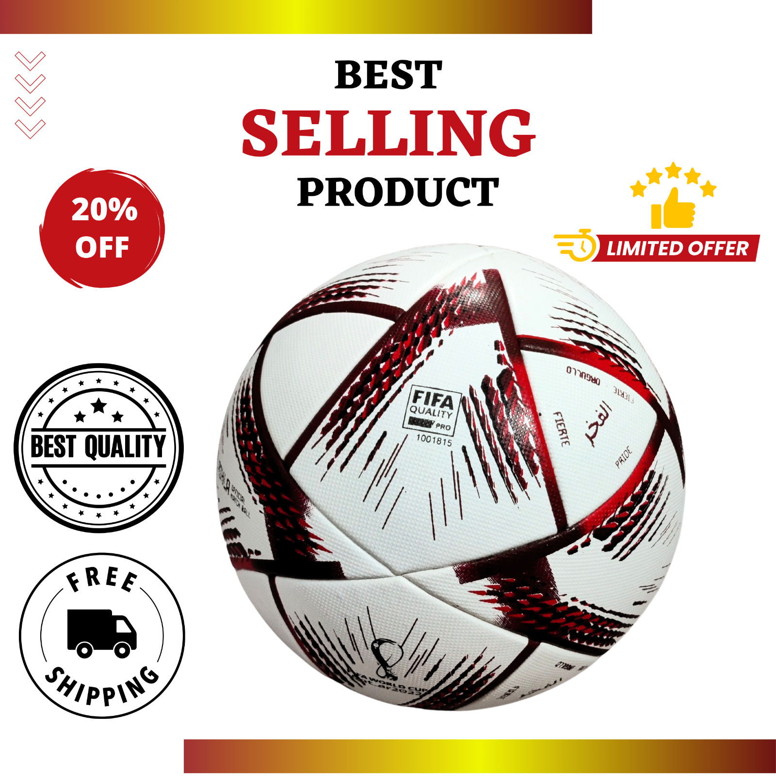 Football FIFA World Cup Qatar 2022 Match Ball Al Hilm Adidas Football FIFA World Cup Qatar 2022 Match Ball Al Hilm Adidas