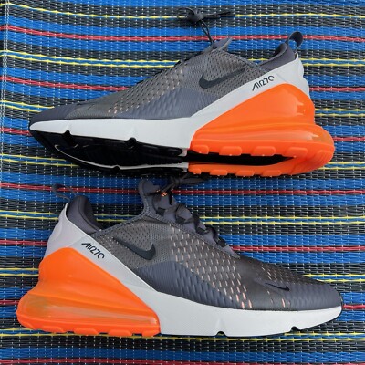 Nike Air Max 270 Thunder Grey Total Orange AH8050-024 Size 14 Men