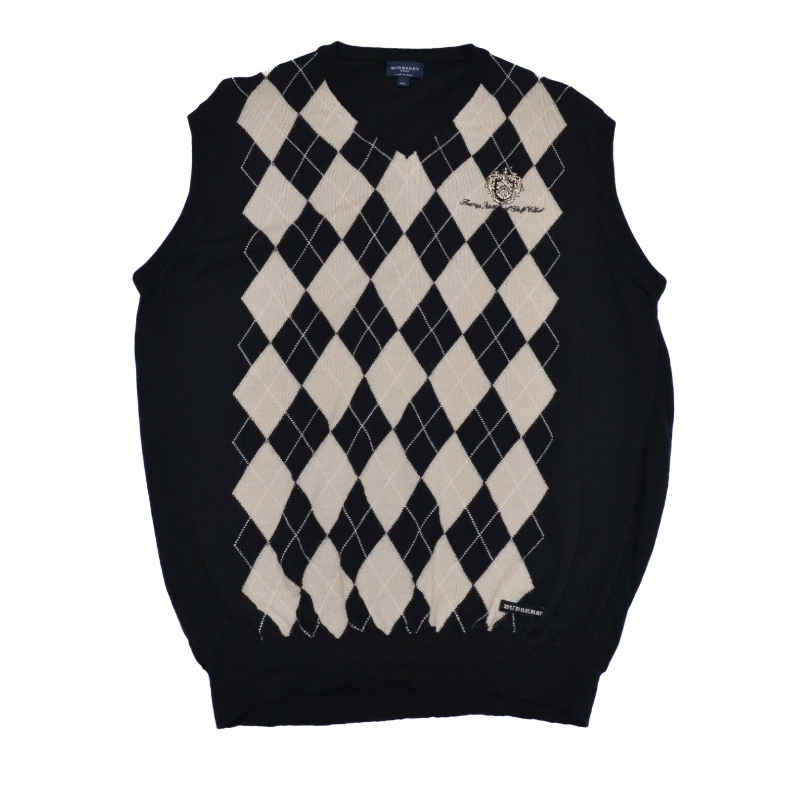 バーバリーゴルフ（セーター） Burberry Golf 100% Merino Wool Men's Sleeveless Sweater Vest