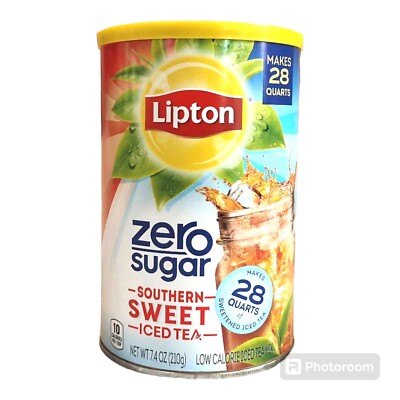 Lipton Zero Sugar Southern Sweet Iced Tea Mix, 7.4 oz Exp 11/24 Lot of 6