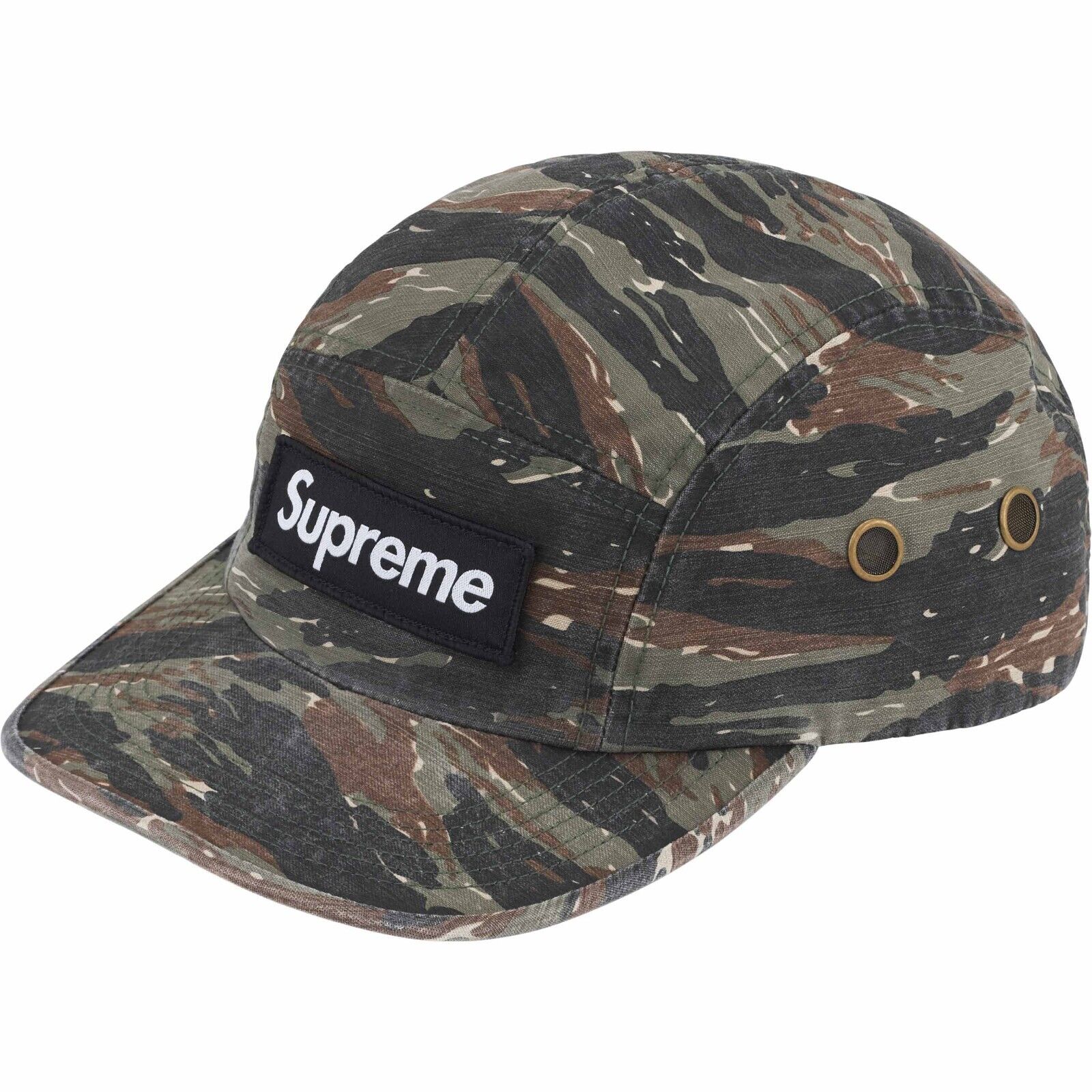 Supreme Military Camp Cap Hat - Olive Tiger Camo - SS24 New Supreme Military Camp Cap Hat - Olive Tiger Camo - SS24 New