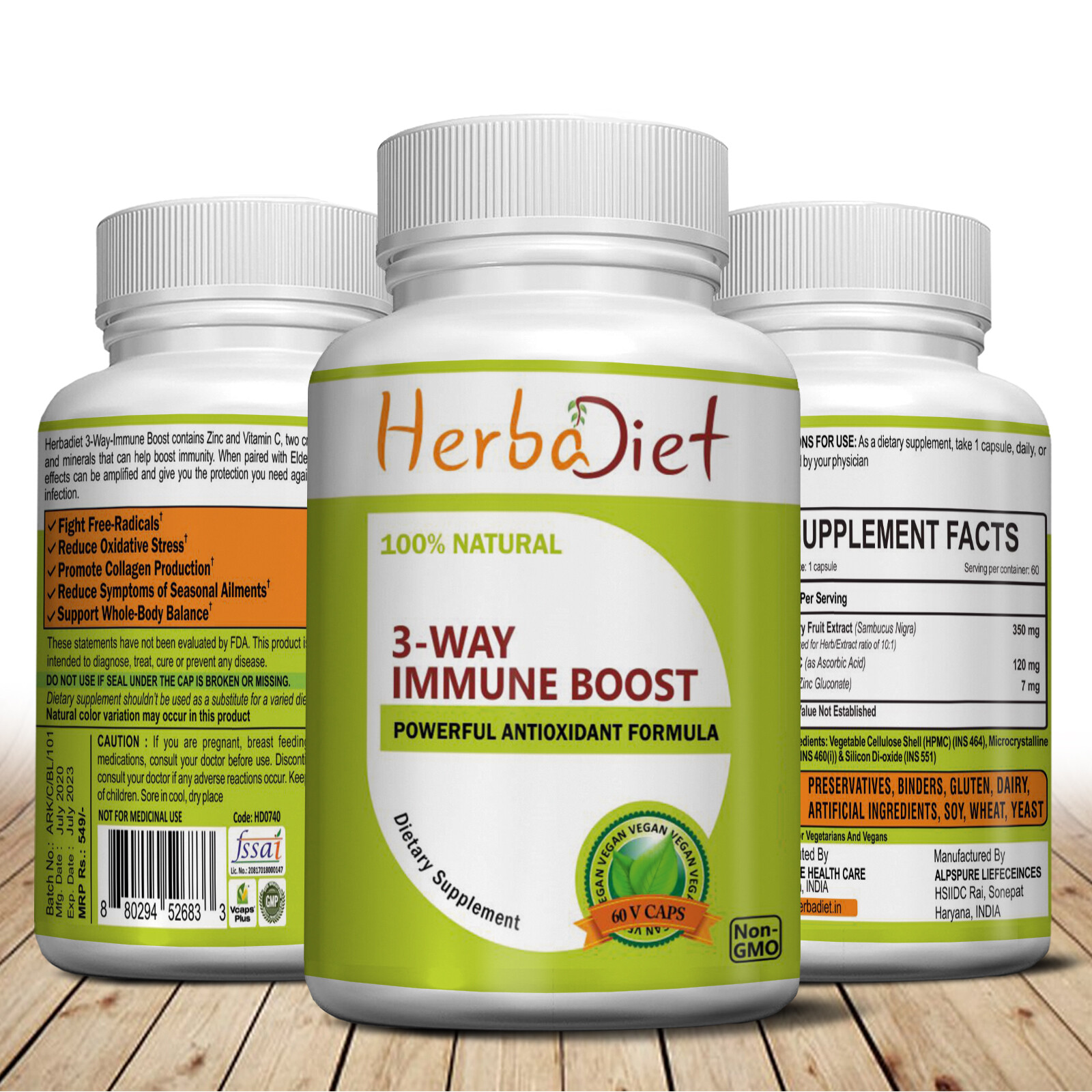 Premium Immune System Booster Elderberry , Vitamin C & Zinc 3 in 1