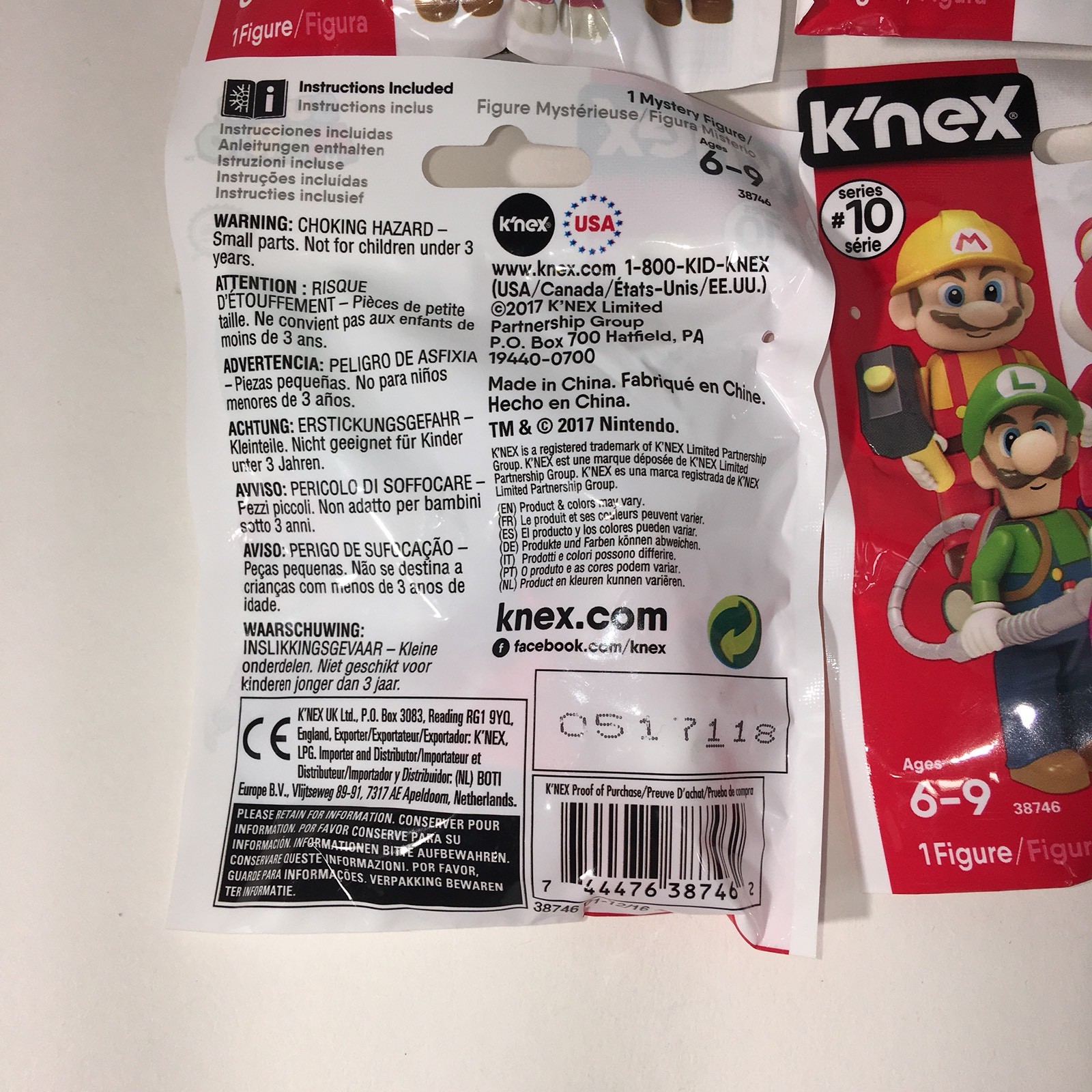 K'nex Super Mario Series 10 Blind Bags 2017 Lot Of 6 Luigi Toad Princess Peach