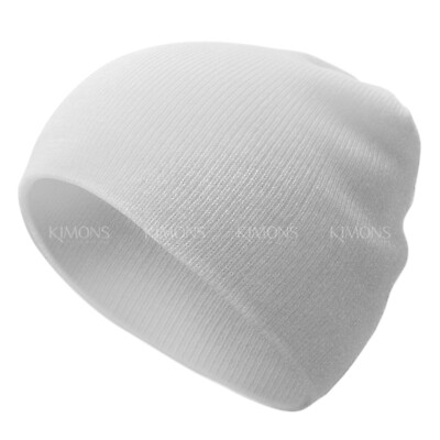 Short Beanie Cuff Plain Knit Hat Winter Solid Cap Slouchy Skull Ski Men Woman