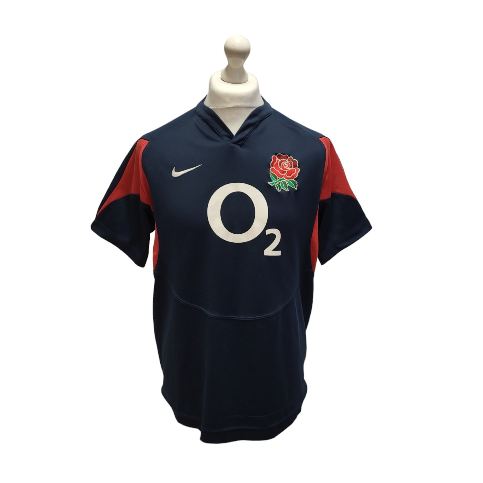 Nike England Rugby Shirt Blue & Red Mens Size Large H122