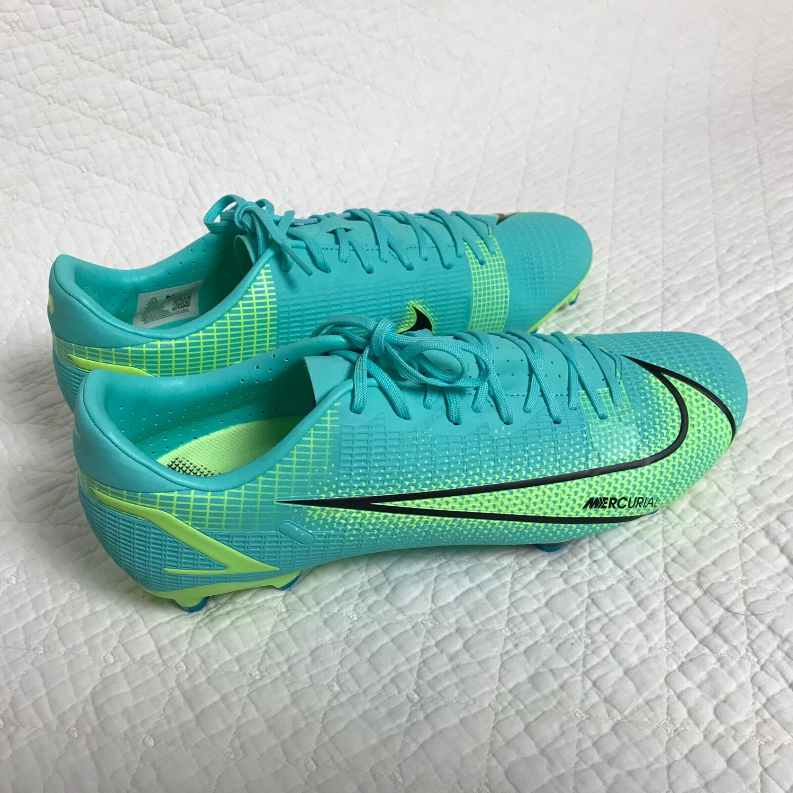Nike Mercurial Vapor 14 Academy FG/MG Turq Lime Cleats SZ 12
