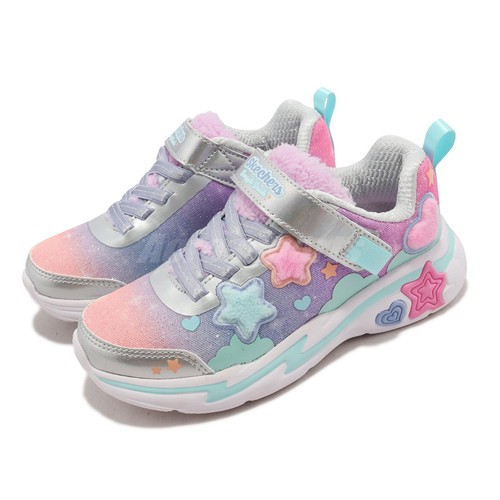 

Skechers Sunggle Sneaks Silver Multi Strap Kids Preschool Casual 302216-LSMLT, Серебряный, Sunggle Sneaks