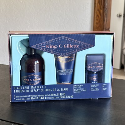 King C. Gillette Beard Care Starter Kit - Beard Face Wash, Shave Gel, Beard Oil