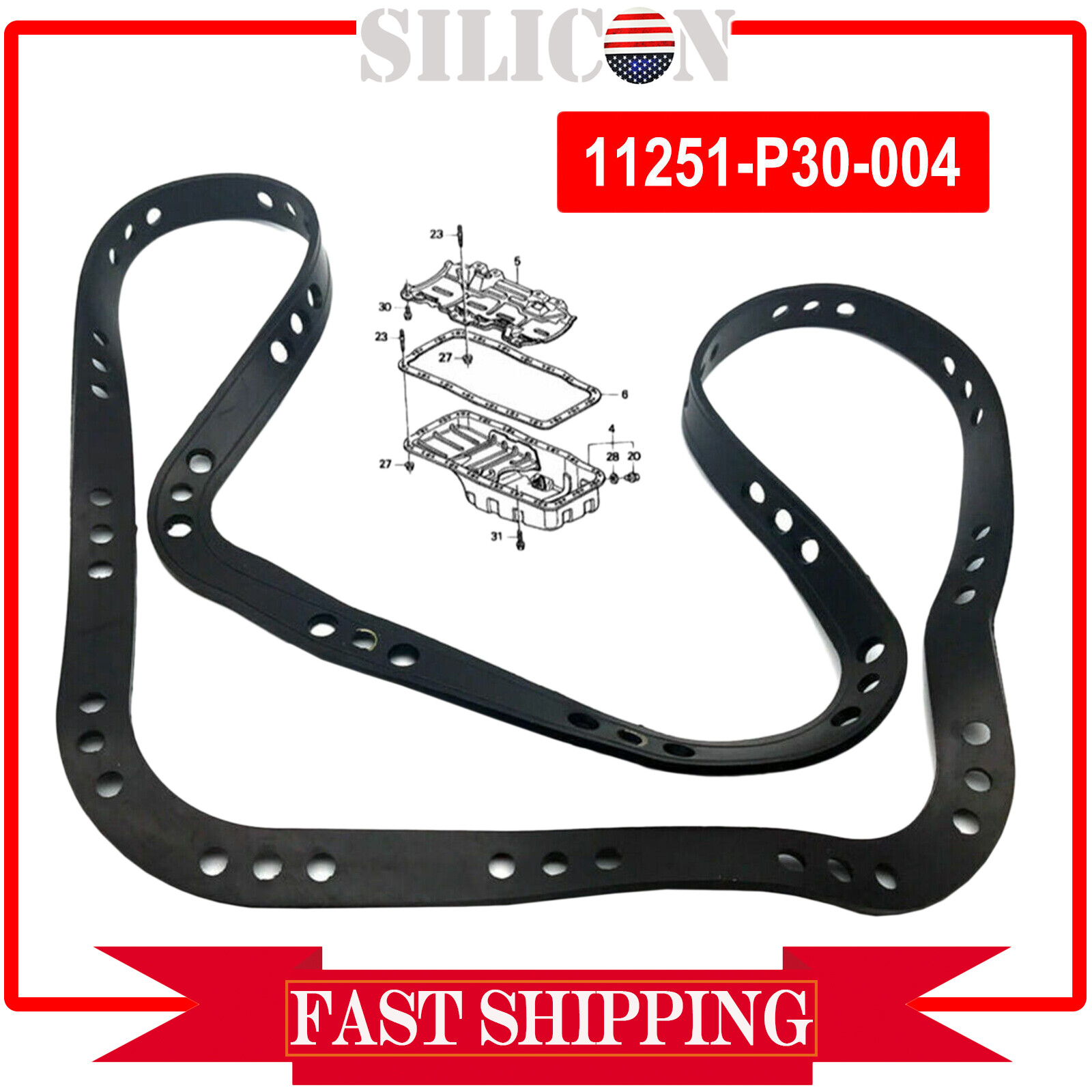 Pan Gasket For Honda Cr-v 1997-2001 2.0l , Civic Del Sol 1994-1997 1.6l