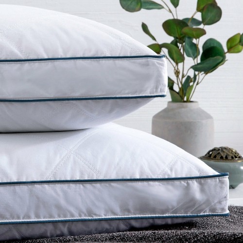 Peace Nest Set of 2 Gusseted Down Feather Bed Pillows King Size Pillow or Queen