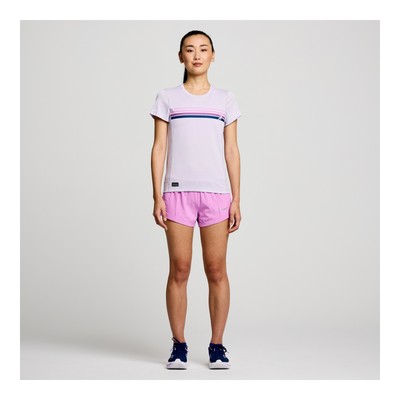 

Saucony Women секундомер с графикой с коротким рукавом розовато-лиловая графика  одежда, Mauve graphic