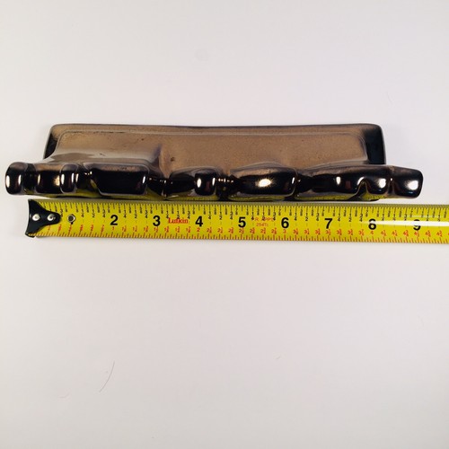 Haeger Pottery Embossed Store Dealer Sign Metallic Bronze Gloss Glaze 8” wide