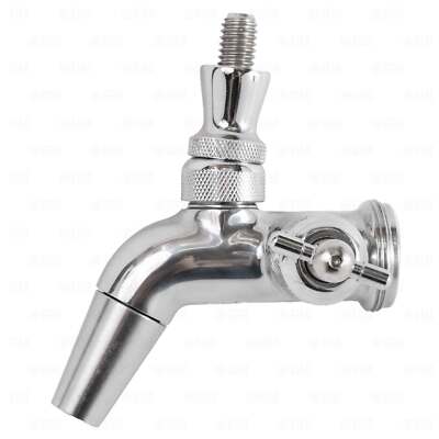 Stainless Steel Flow Control Draft Beer Faucet with Removable Threaded Spout