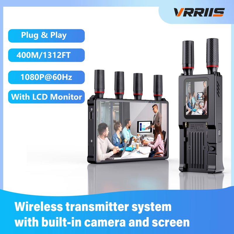 HDMI Wireless Video Transmitter and Receiver with Built-in Camera and Screen 400