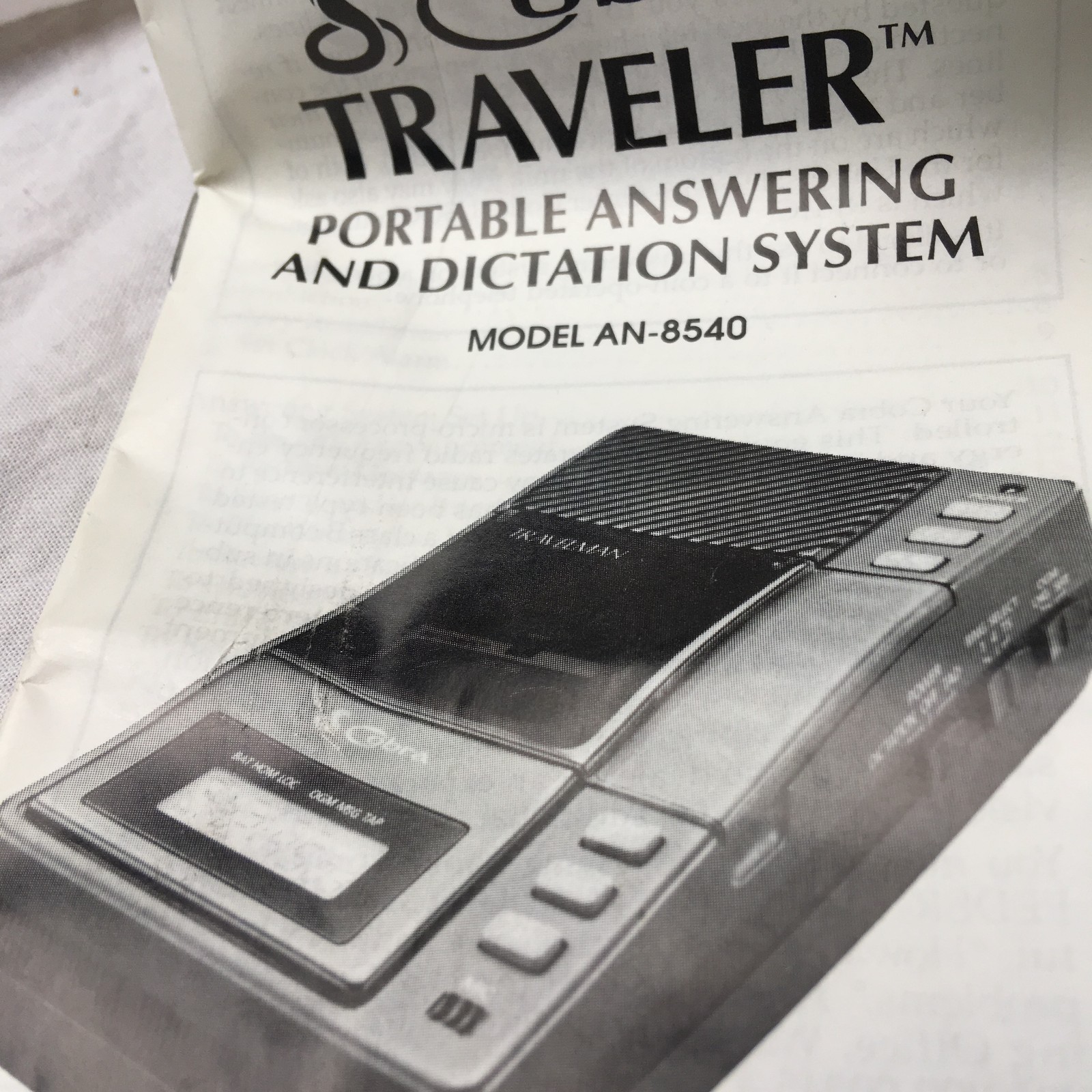 Cobra AN-8540 Portable Dictation Transcriber Recorder System Answering Machine