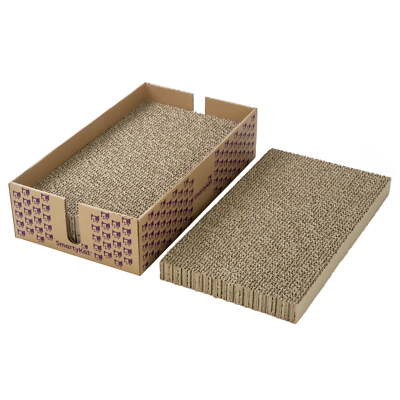SmartyKat SuperScratcher+ Stacker Cardboard Corrugate Cat Scratcher Lounger