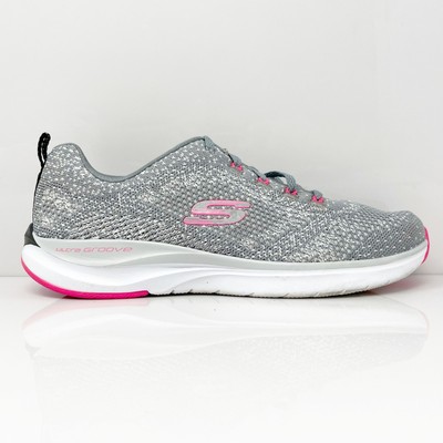 

Skechers Womens Ultra Groove 149019 Серые кроссовки Кроссовки Размер 8.5, Серый, Ultra Groove