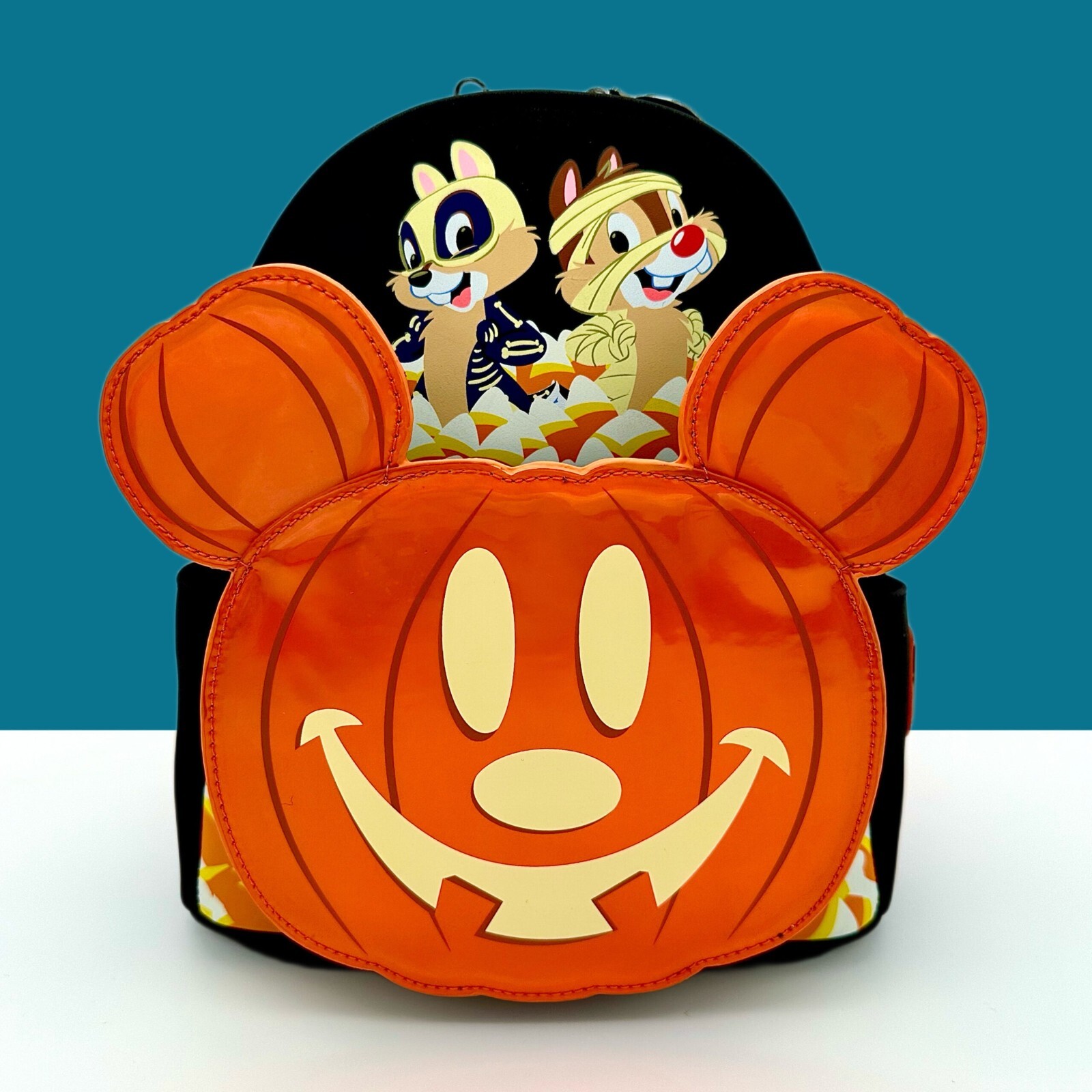 Loungefly Halloween Chip N Dale Pumpkin Glow Mini Backpack