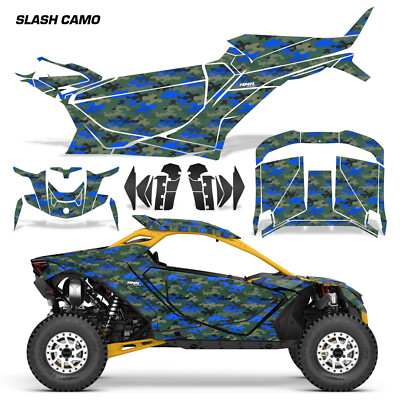 UTV Graphics Decals Stickers for Can-Am Maverick R 2DR 2024-25 SLASHCAMO U