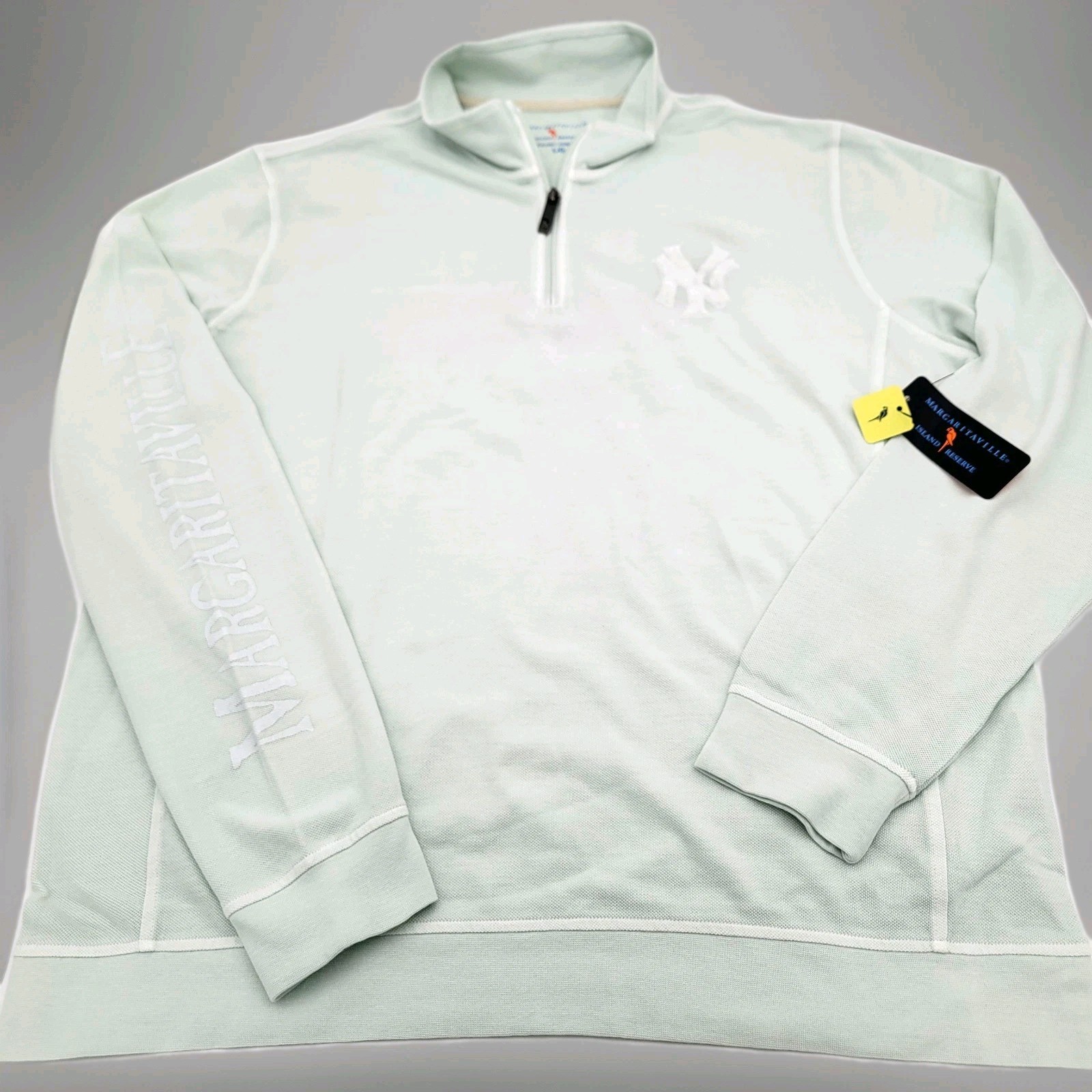 Margaritaville Island Reserve New York Yankees 2XL First Pitch 1/4 Zip MintGreen