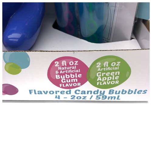 NEW Candylicious Bubbles Fun Pack Bubble Machine 2 Ninja Toppers 4 - 2oz Packets