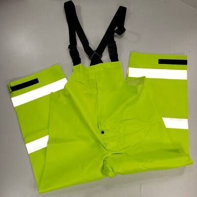 X-LARGE Nasco 1501Tfy Arc Lite Flash Rain Bib Overall, Lime Yellow Size XL 3M