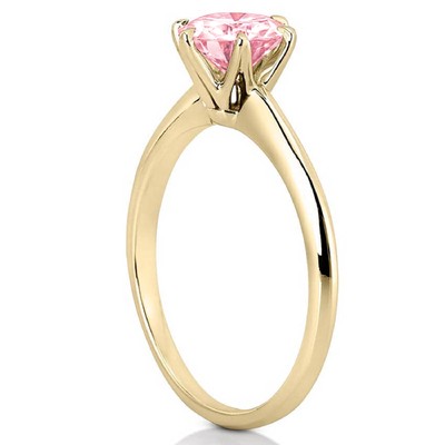 Pre-owned Pucci 1.0ct Round Cut Simulated Pink Diamond Wedding Promise Ring 14k Yellow Gold