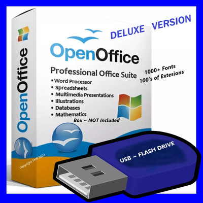 OpenOffice Software Suite DELUXE ~ Word Processing ~ Home Student Business USB