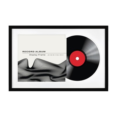 MCS Double Groove Record Album Frame Black Black 16.5 x 25