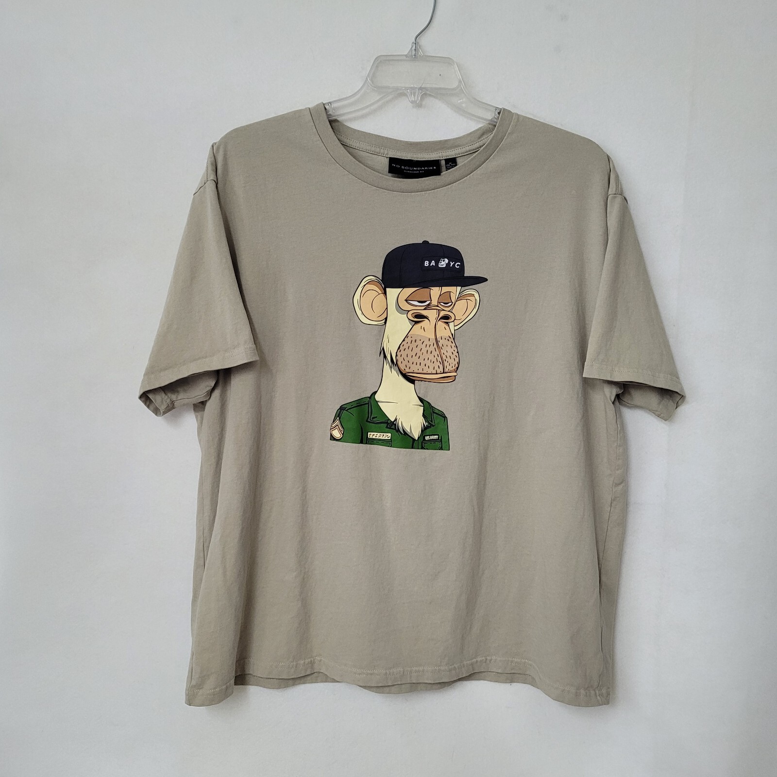 BAYC x No Boundaries Tshirt Mens M(38-40) Oversized Tan