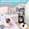JRANBRJS 2IN1 Baby Diaper Caddy Organizer-3 Tier Rolling Storage Cart with Dividers - Bedside Diaper Caddy Cart for Baby Nursery Newborn Essentials-Mobile Utility Carts with Wheels for Changing Table