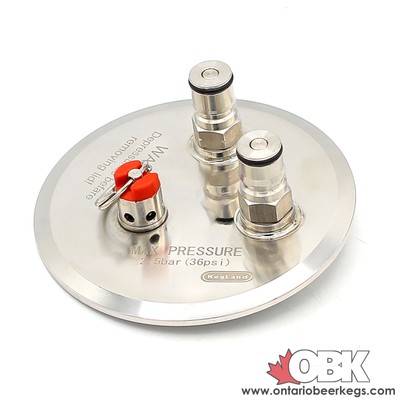Kegmenter Stainless Steel Tri-Clover Ball Lock Lid Kit - 4'' TC