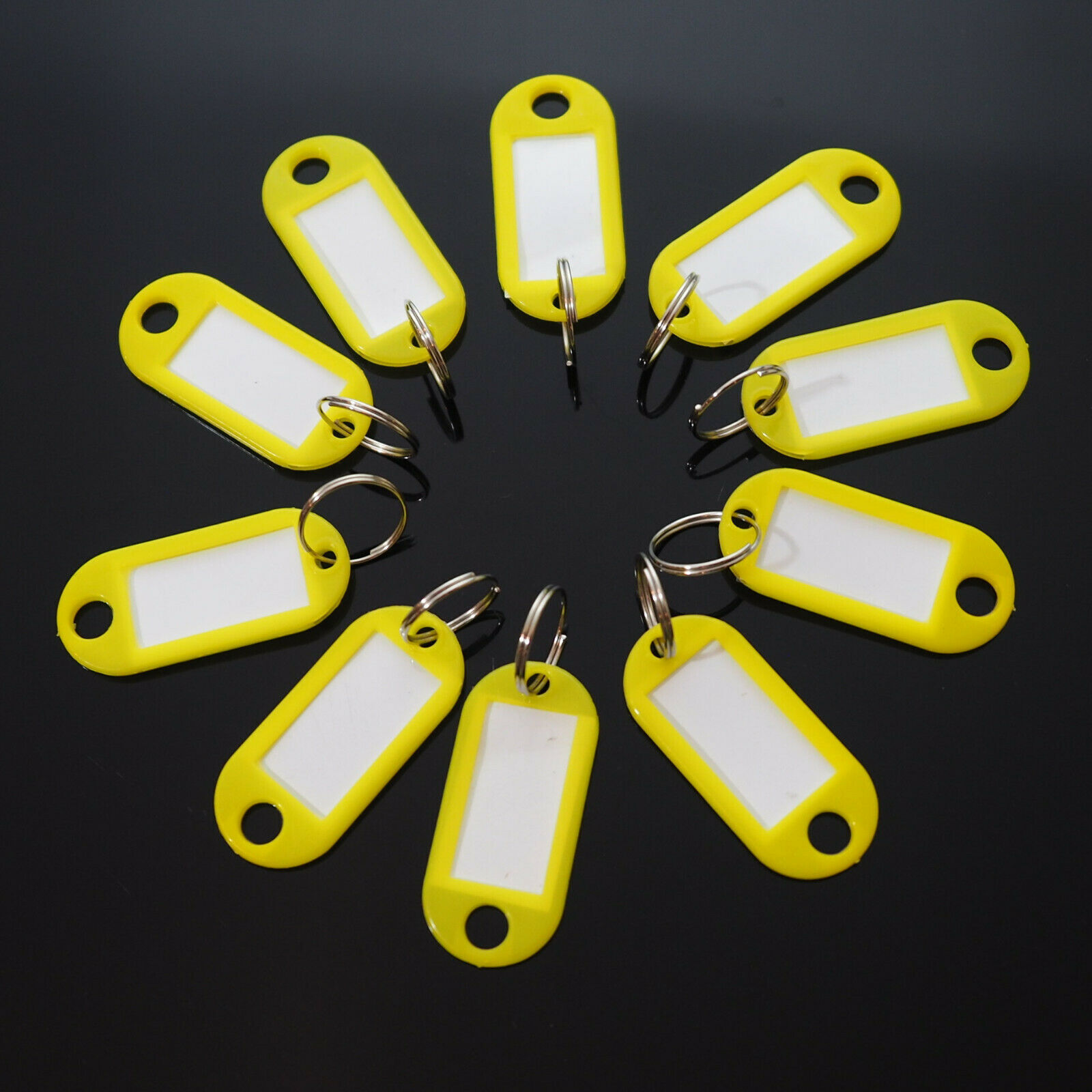 10 Pcs Plastic Tags Key Split Ring Id Label Name Luggage Car Tags Baggage Chains