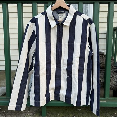 Knickerbocker Blue White Stripe Pullover Shirt Men s Medium NWOT