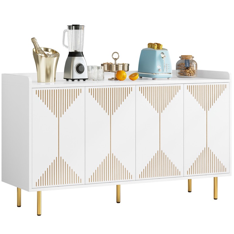 Kitchen Storage Cabinet Sideboard Buffet Cupboard Accent Cabinet with 4 Doors