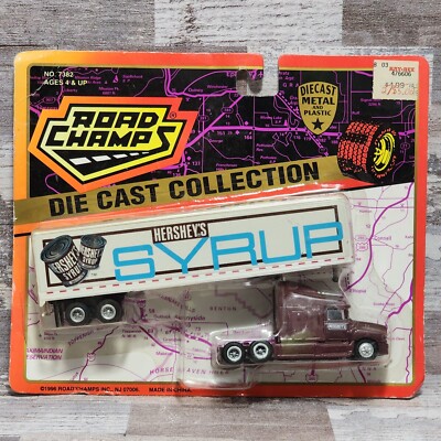1996 Road Champs Die Cast HO Scale Ford Semi Truck Trailer Hershey's Syrup
