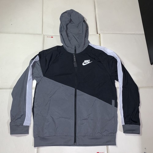P9 Nike Windbreaker Jacket Coat Mens Size XL White Silver
