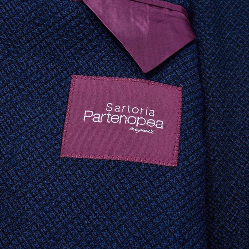 Pre-owned Sartoria Partenopea "guabello" Blue Wool Db Jacket Current Model