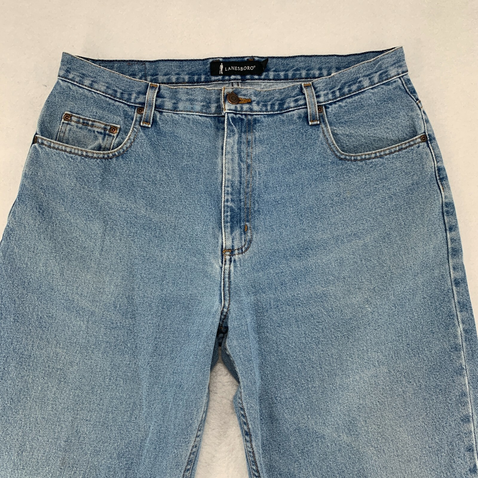 Lanesboro Mens 5 Pocket Light Wash Faded Straight Denim Lanesboro Mens 5 Pocket Light Wash Faded Straight Denim