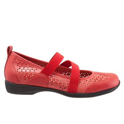 

Женские красные кожаные туфли без шнуровки на плоской подошве Trotters Josie T1761-610 Mary Jane 6, Красный, Trotters Josie